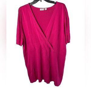 Cato Women’s Plus Size Faux Wrap Rayon Blend Blouse